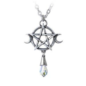Alchemy Gothic Goddess Pagan Pendant Pentagram Moons NWT